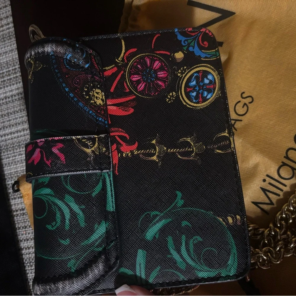Versace Jeans Couture Black Multicolor Chain Crossbody Bag - Picture 7 of 8